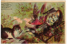 A.S.T.C. Black Tip Shoes, Cat and Birds in Nest, D.A. Shurr, Shelby, OH