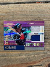 2020 Absolute Ozzie Albies Grip It-N-Rip It Game Used Gloves /25 *Noles2148*