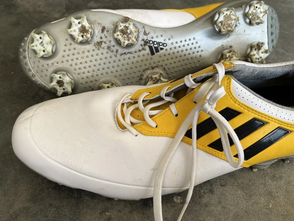 Zapatos de golf Adidas Adizero Sprint Frame Sprintweb para hombre talla 13 amarillo blanco Foto 3 de 4