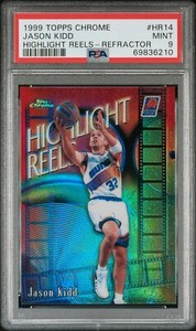 1999 TOPPS CHROME HIGHLIGHT REELS REFRACTOR JASON KIDD PSA 9 HR14 SUNS POP 2 HOF
