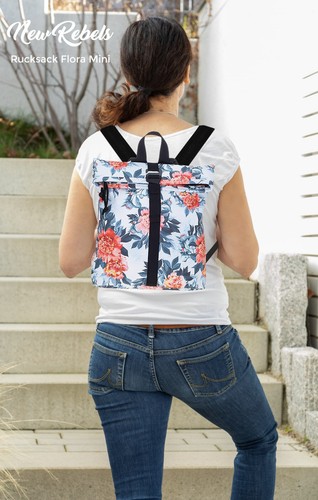 Rucksack Damen klein Handtasche Rucksack New Rebels Flora 511317 05 Weiss +s - Bild 4 von 12