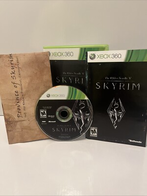 The Elder Scrolls V Skyrim Xbox 360 Complete CIB with Map | eBay