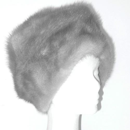 Cappello pelliccia VISONE ARGENTATO pelliccia grigio donna colbacco T 58 59  G078 | eBay