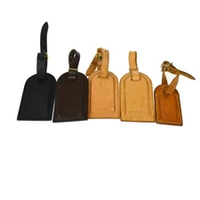 Louis Vuitton Name Tag 5 Set Brown Leather Bag Accessories 165607
