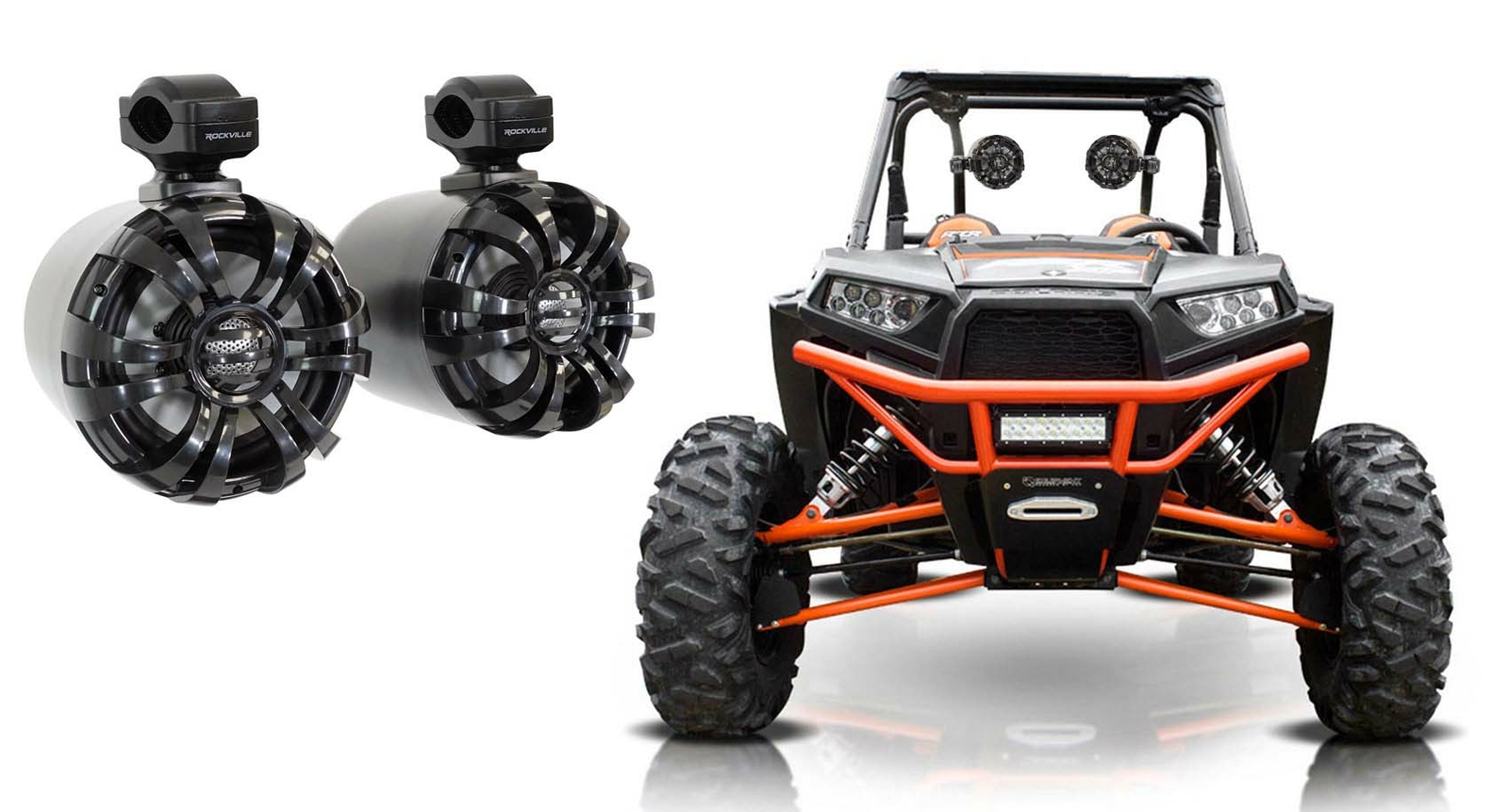 2 Колонки Rockville WB65 Black 65 с поворотной башней мощностью 600 Вт для RZRATVUTVтележки