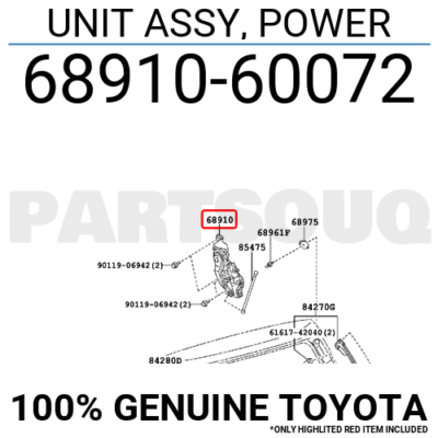6891060072 Genuine Toyota UNIT ASSY, POWER 68910-60072 | eBay