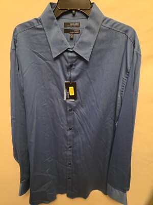 MURANO Wardrobe Essentials Men's 2X Long Sleeve Shirt 100% Cotton French Blu NWT