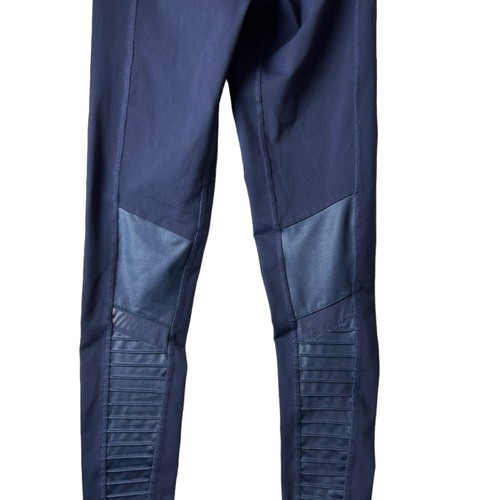 ALO Yoga Moto Legging Blue Glossy Pleated Mesh Full Length Size S - 第 8/8 張圖片