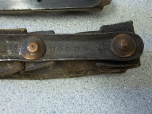 Antico mais huskers shucker gancio in metallo con cinghie in pelle misura palmo dito - Foto 5 di 11