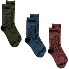 MENS CREW SOCKS FUNNY CANDY WARHEADS 3 PAIR NEW!