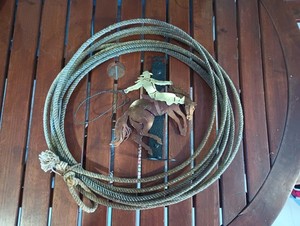 35 Ft Authentic Lasso And Metal Bucking Horse Roping Rodeo Gear