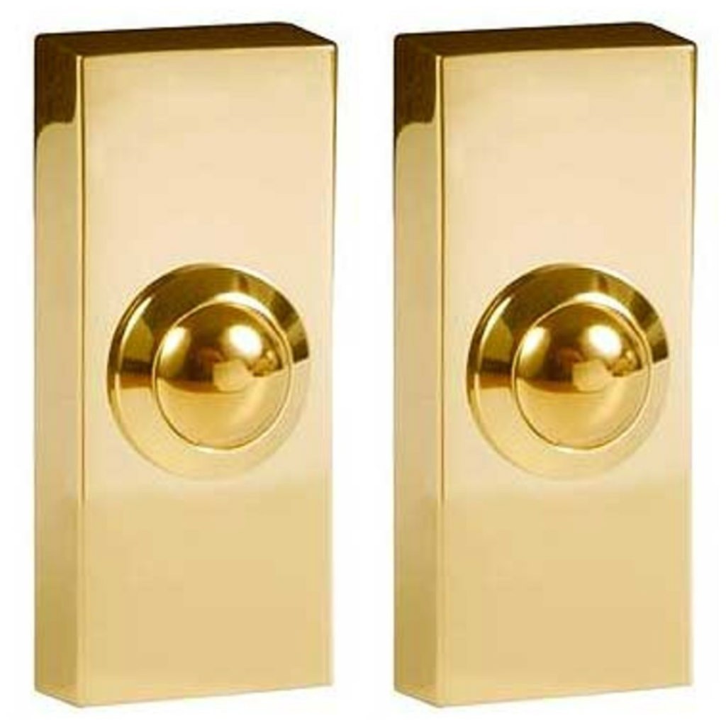 2 x Byron 2204 Brass Surface Door Bell Pushes