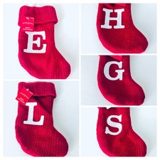 You Pick Target Wondershop 8" Red Knit Monogram Christmas Stockings E H G L S