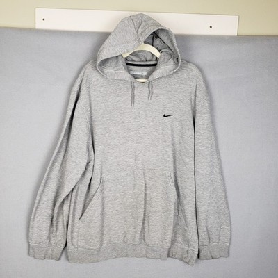Vintage Nike L Swoosh Hoodie Sweatshirt Gray Well Worn Distressed Indie Sleaze