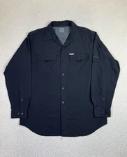 Columbia Titanium Shirt Mens XL Black Omni-Shade Long Sleeve Fishing Outdoor