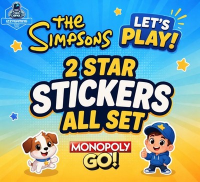 Monopoly Go Sticker MOGO The Simpsons Go! Album 2 Star   Stickers fast Delivery