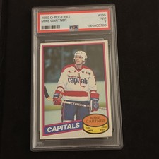 1980-81 O-Pee-Chee - Mike Gartner #195 PSA 7 Near Mint Rookie Card RC Capitals. rookie card picture