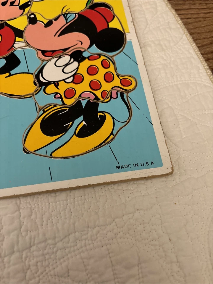 Vintage Lot of 2 Playskool Wooden Puzzles Walt Disney Production Mickey & Donald - Image 3 of 4