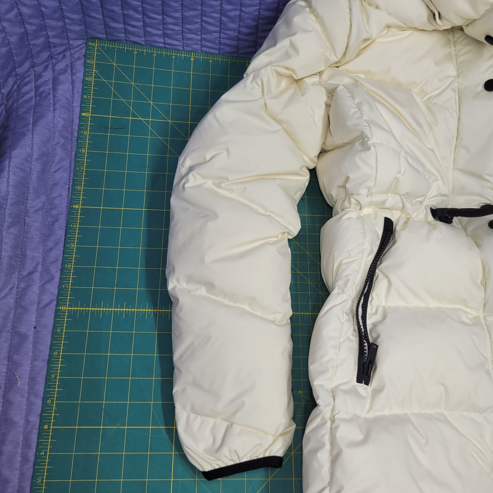 Moose Knuckles Belle Cote Down Parka White Puffer Coat Hooded Jacket Size S/P image 6