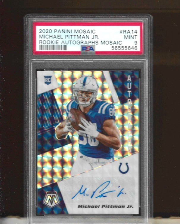 2020 Panini Mosaic Rookie Auto Mosaic Michael Pittman Jr #RA14 RC Colts PSA 9