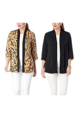 IMAN Global Chic Women's Reversible Topper Natural Animal Black
