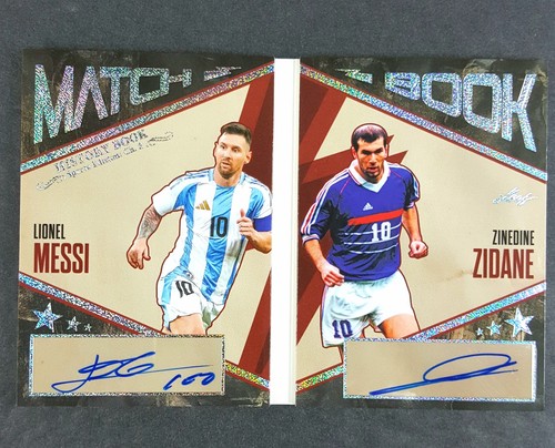 2025 Leaf History Book Lionel Messi Auto Zinedine Zidane Argentina France #2/3 