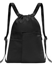 BAVELOE Drawstring Backpack with Mesh Pocket, Sports Gym Sackpack for Women ...