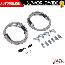 Transmission Cooler Hose Fitting 4L80E 70" Braided Flexible SS lines 96 & Newer