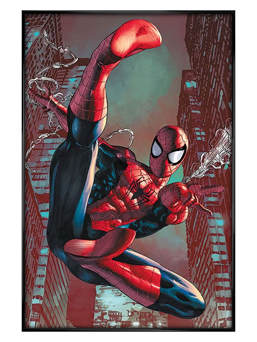 Spider-Man Web Sling Maxi Poster - Black Gloss Framed