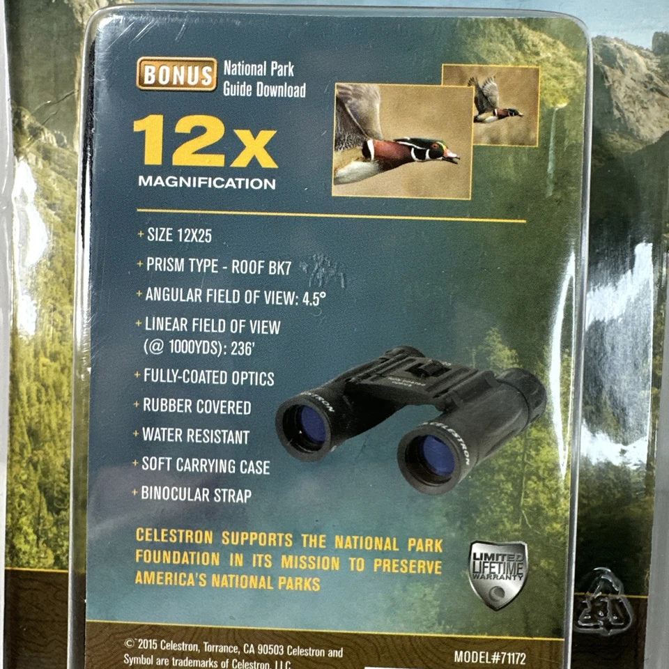 Celestron Focus View 12x25 Multi-Purpose 12x Magnified Binoculars - Image 3 of 4