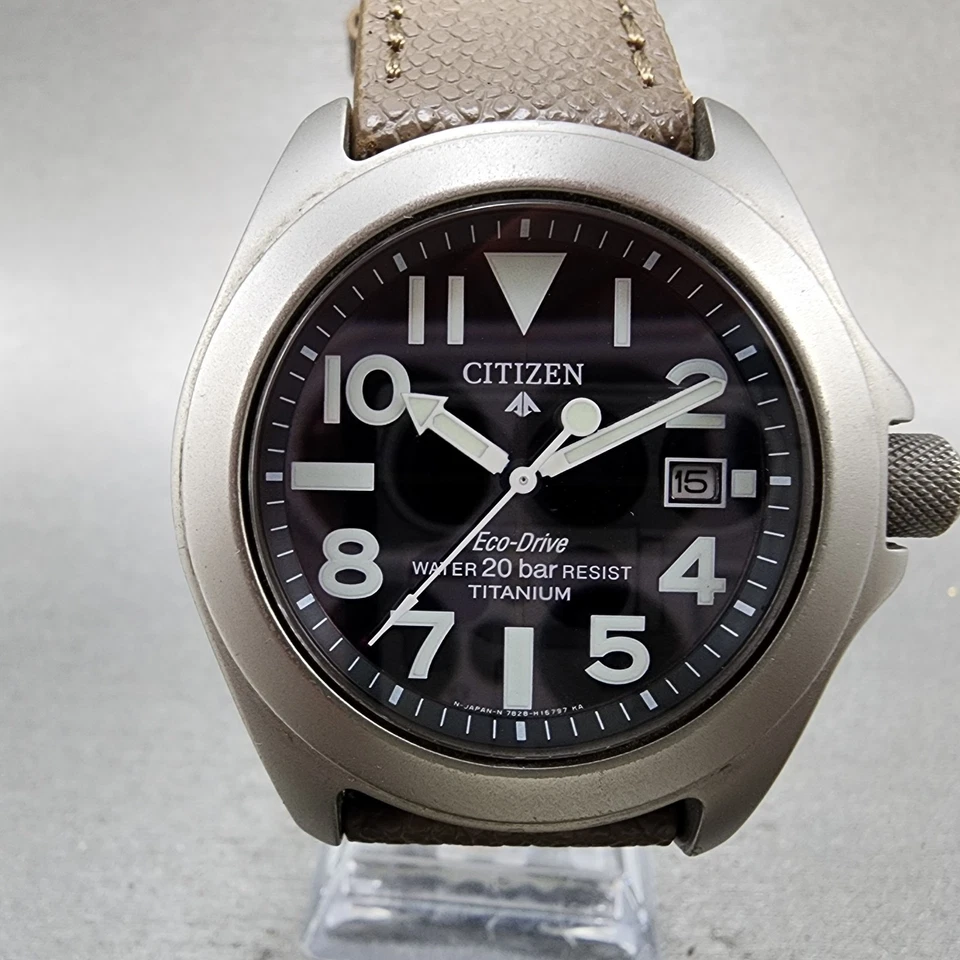 Citizen Eco-Drive Promaster Watch Men 40mm Black Dial Titanium Date Round Runs - Image 2 of 4