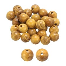 100pcs 6mm Yellow Sandalwood Round Polished Wooden Loose Beads for Craft