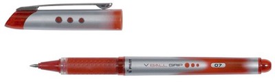 PILOT V-BALL GRIP 07 Tintenroller rot/silber 0,4 mm, Schreibfarbe: rot, 1 St.