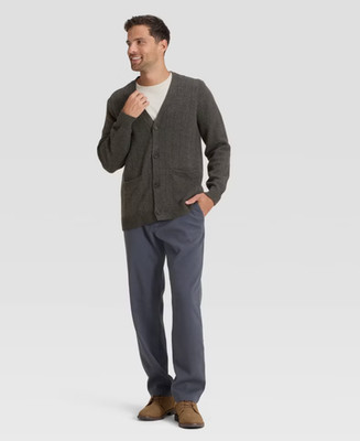 Men's Soft Knit V-Neck Cardigan Sweater - Goodfellow & Co - Gray/Charcoal
