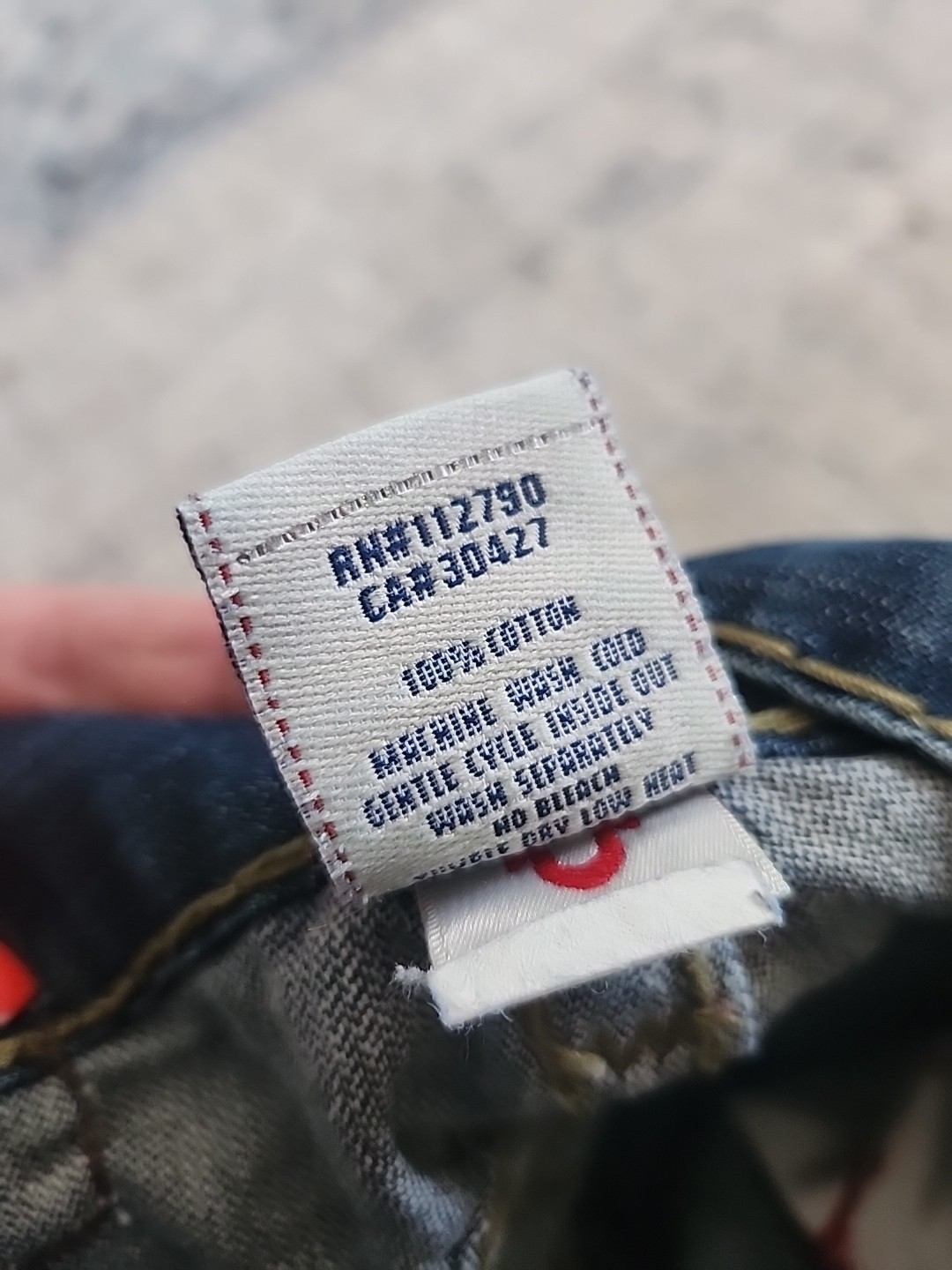 True Religion Joey Super T Jeans Size 29×36 Blue jeans thick stitch Men's  thumbnail 12