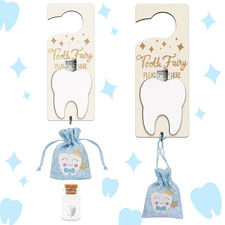 Tooth Fairy Tooth Holder, Tooth Fairy Door Hanger with Money Slot, Keepsake Bott