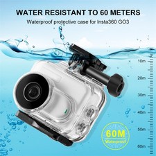 For Insta360 GO3/3S 40/60m Underwater Waterproof Housing Case w/Base Adapter