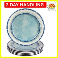 Unbreakable Light Blue Melamine Dinner Plates - Perfect for Family Gatherings