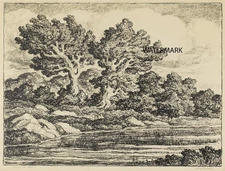 Birger Sandzen - Lithograph BENNINGTON LAKE 16x21 on 11x22 REPRODUCTION