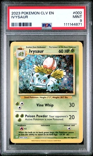 2023 POKEMON CLV-CLASSIC VENUSAUR & LUGIA EX DECK #002 IVYSAUR PSA 9
