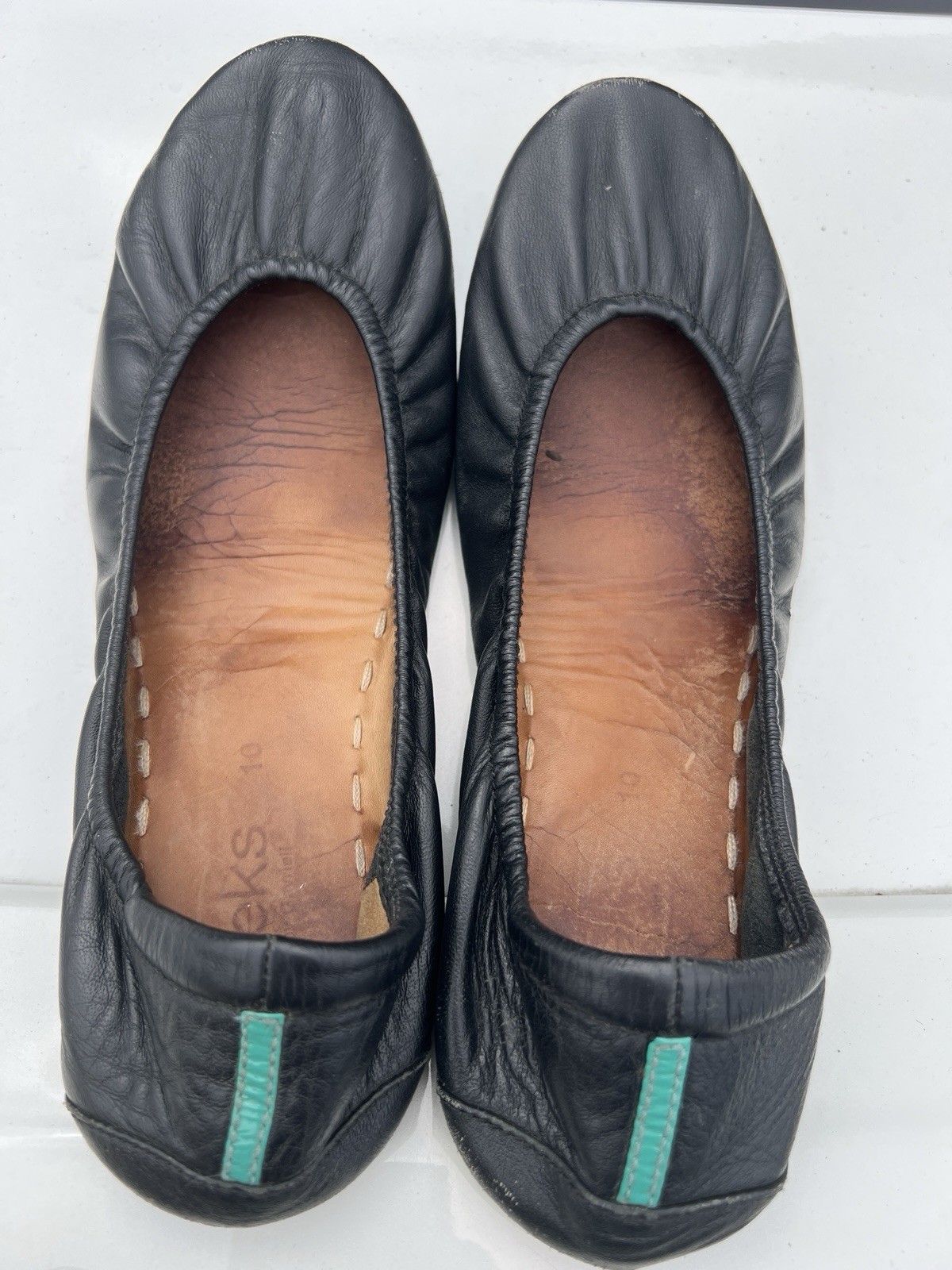 SAOLA Ballerine Tieks By Gavrieli in pelle nera opaca con suola blu taglia 10 US