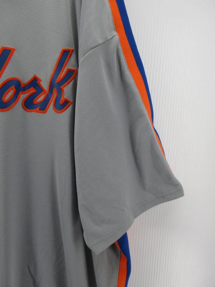 New York Mets Jersey Jersey Men 4XLT Tall Gray Majestic Cooperstown Throwback * - Image 3 of 4