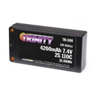 7.4V 4200mAh 2S 110C Shorty LiPo Battery, 5mm Bullets Trinity/Epic - TRI-1000