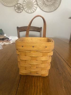 Longaberger 1996 Small Hanging Basket with Leather Handle