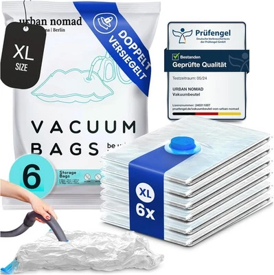 Vakuumbeutel Kleidung 6 Stück XL Set Vakuum Beutel Kompressionsbeutel Vakuumtüte - Bild 1 von 4