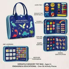 Kids Busy Board Sensory Activity Learning Toy Travel Montessori Style Board
