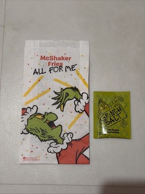 McDonalds Grinch Salt McShaker Fries Bag Dill Pickle Seasoning 2025 NEW