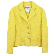 Chanel Single Breasted Jacket Tweed Yellow P42616V31224 #40 188628