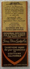 Vintage PATTEN-BLINN LUMBER CO. Matchbook Cover, Southern California