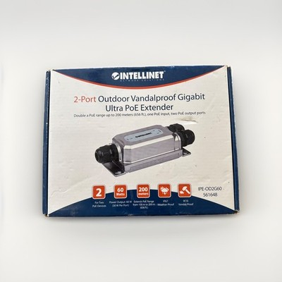 Intellinet 2-Port Gigabit PoE++ Extender Outdoor, 60W Power Budget, 30W Out